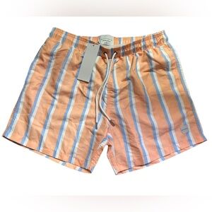 ALL FENIX men’s beach stripe swim shorts trunks style AF040 size Large NWT